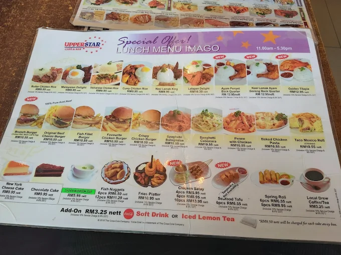MENU UPPERSTAR BURGERS PRICES