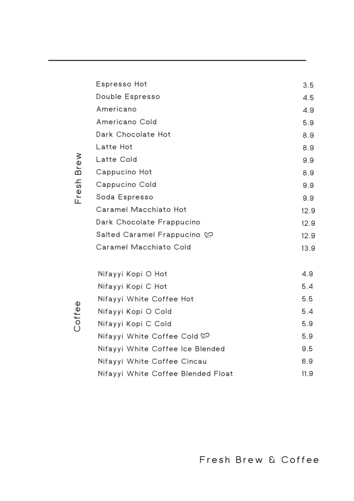 NIFAYYI CAFE SALADS MENU PRICES