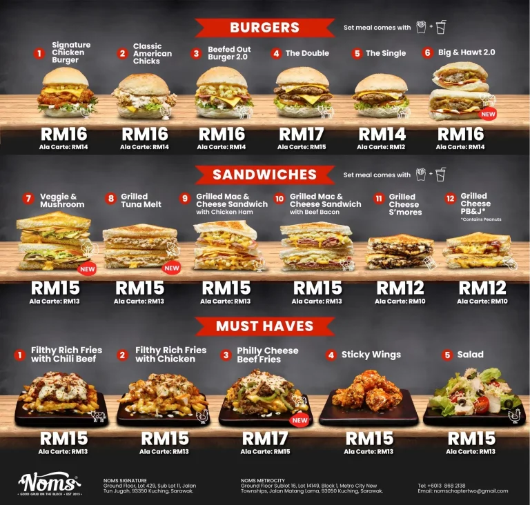 Noms Menu Malaysia & Latest Prices August 2025