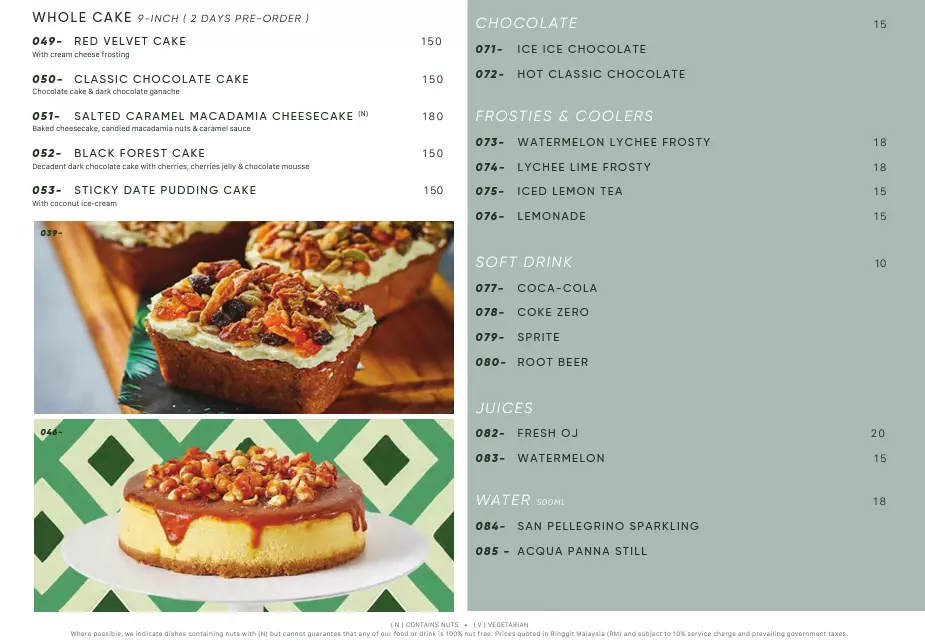 PLAN B DESSERTS PRICES