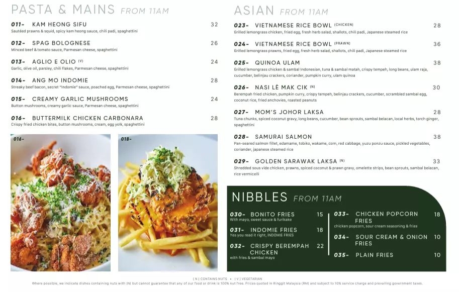 PLAN B MENU ASIAN PRICES