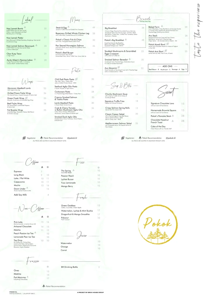POKOK KL SOUP & BITES MENU PRICES