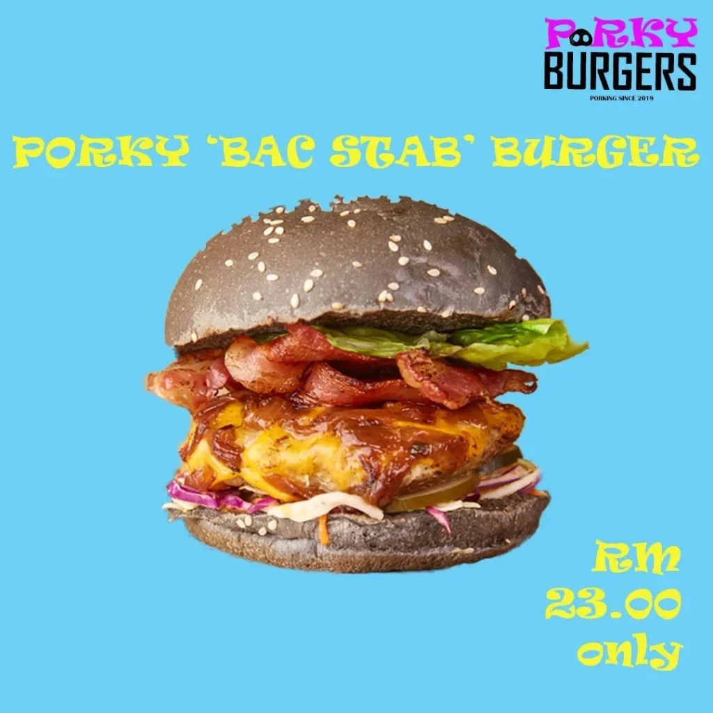PORKY BURGERS – BURGERS MENU WITH PRICES