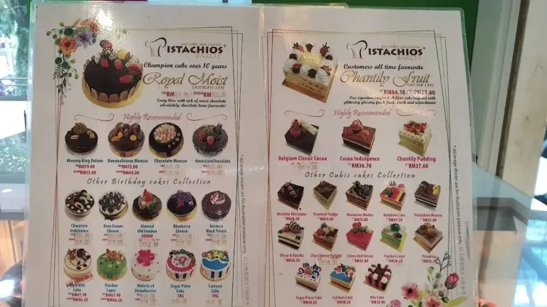 Pistachio Bakery Menu Malaysia & Latest Prices August 2025