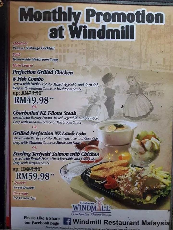 RESTORAN WINDMILL MENU PICTURES