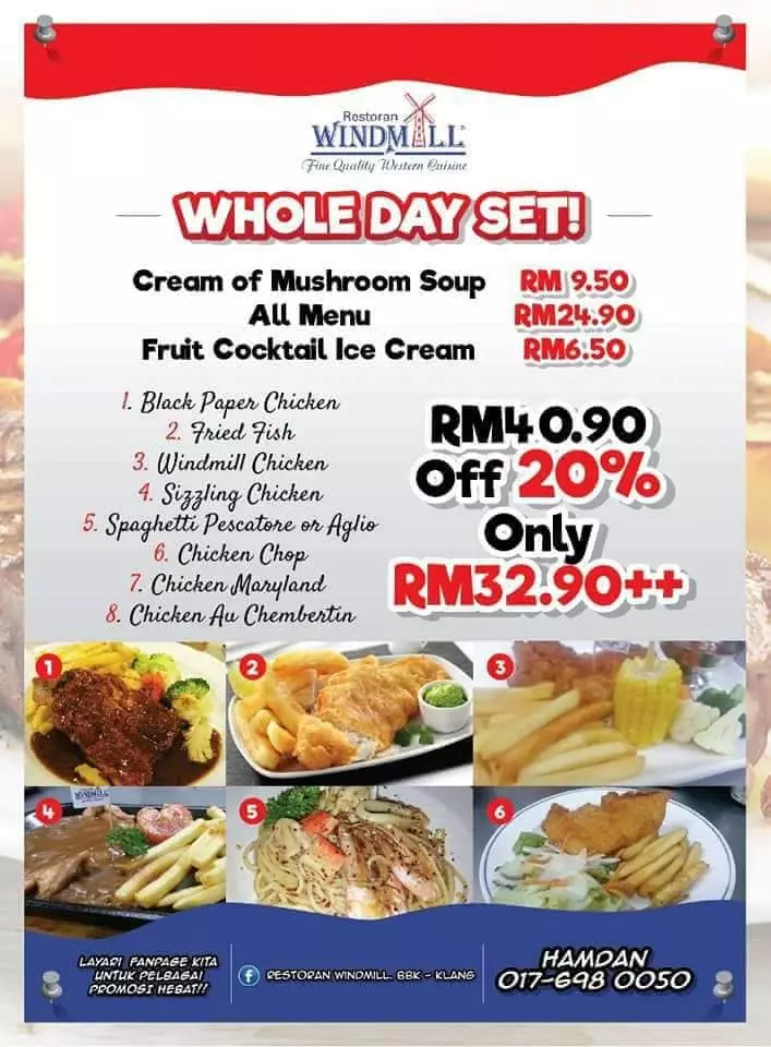 RESTORAN WINDMILL MENU PICTURES
