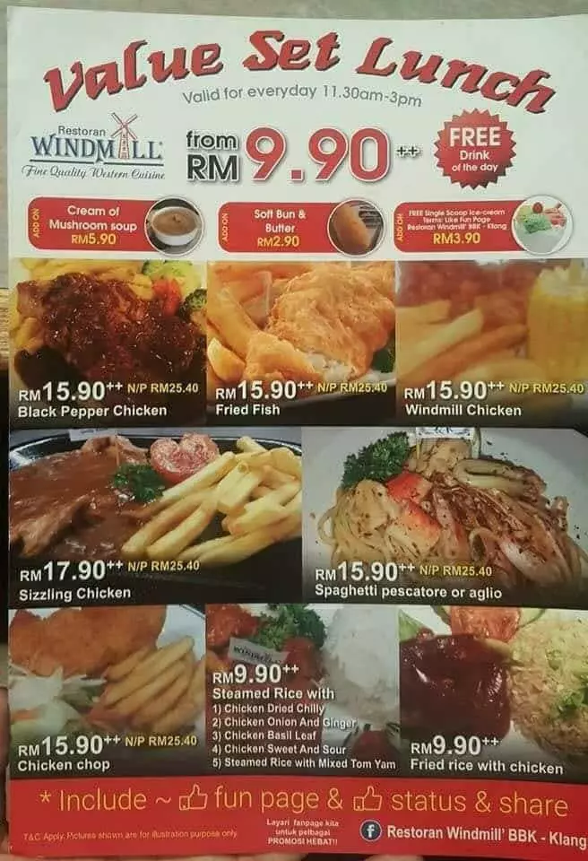 RESTORAN WINDMILL MENU PICTURES
