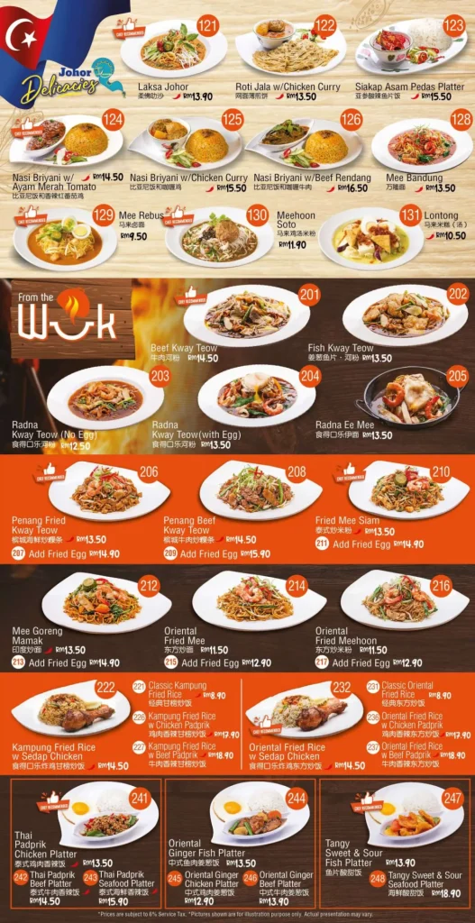 SEDAP CORNER JOHOR DELICACIES MENU WITH PRICES