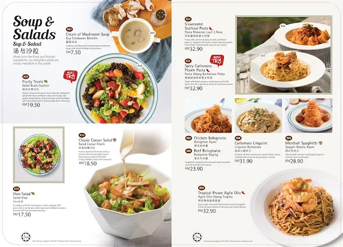 VIVO PIZZA SOUP & SALADS PRICES