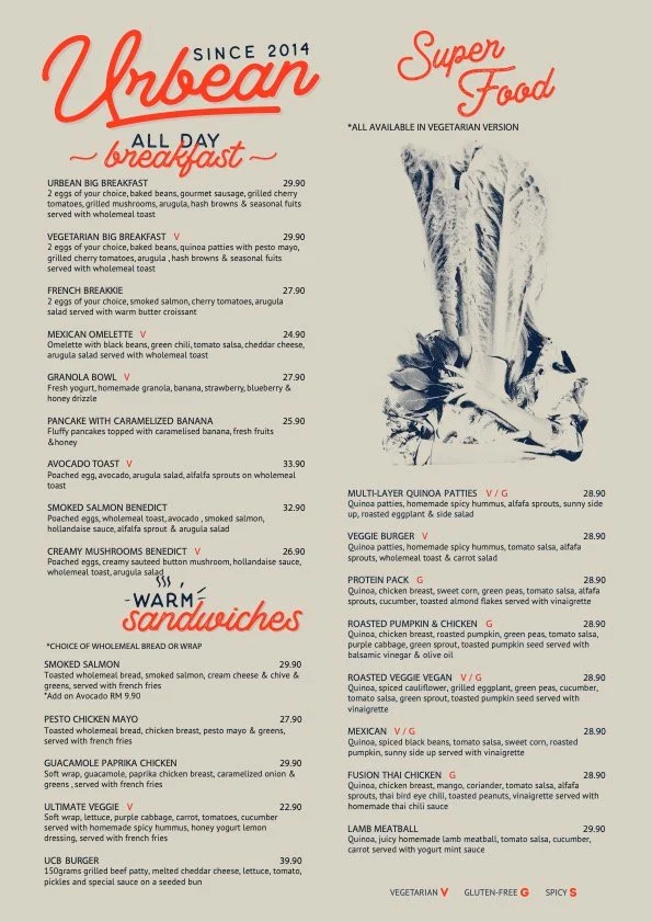 URBEAN SANDWICHES PRICES